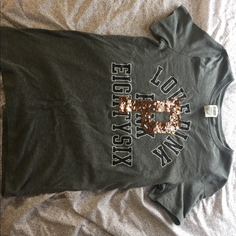 BNWOT PINK gray top size XS